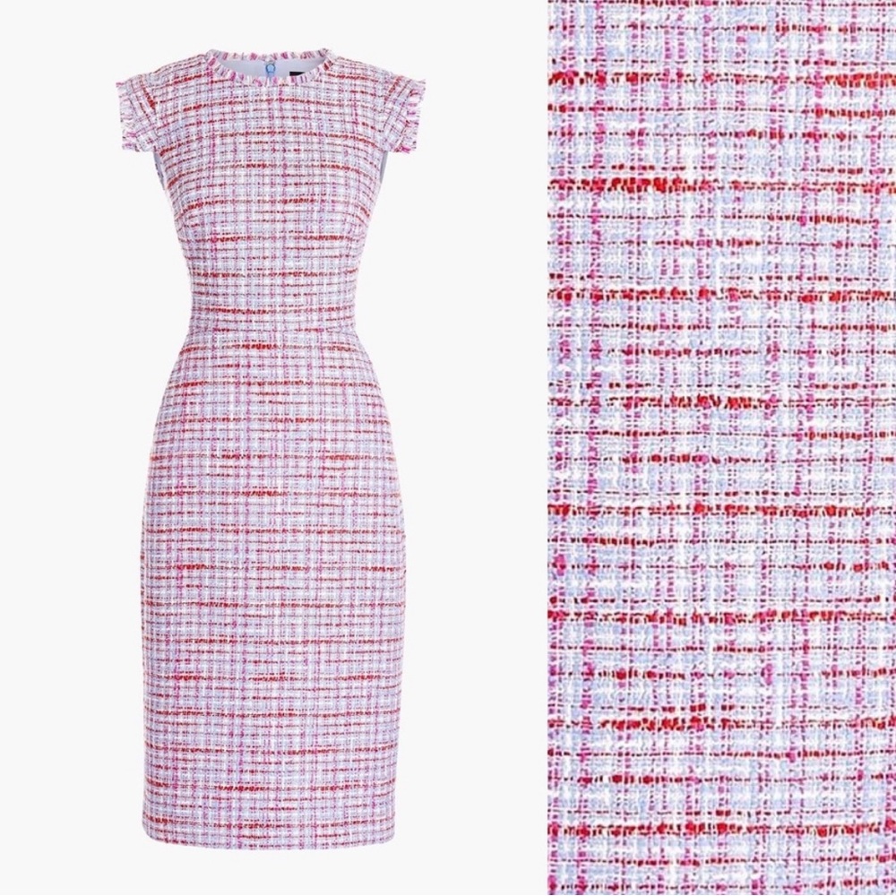 J Crew Tweed Resume Fringe Midi Dress
